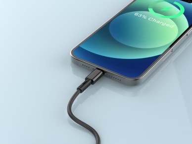 Techancy Cabo De Dados Usb-Lightning Preto TB1717, Carregamento R�pido De 2,4 A, Liga De Alum�nio + 
