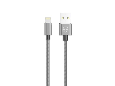 Techancy Aluminum Alloy Data Cable 1m TB1662, All-Metal Design, Usb-Ip8/X/11-14, 2.4a Charging.