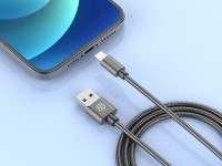 Techancy Aluminum Alloy Data Cable 1m TB1662, All-Metal Design, Usb-Ip8/X/11-14, 2.4a Charging. Techancy Aluminum Alloy Data Cable 1m TB1662, All-Metal Design, Usb-Ip8/X/11-14, 2.4a Charging.