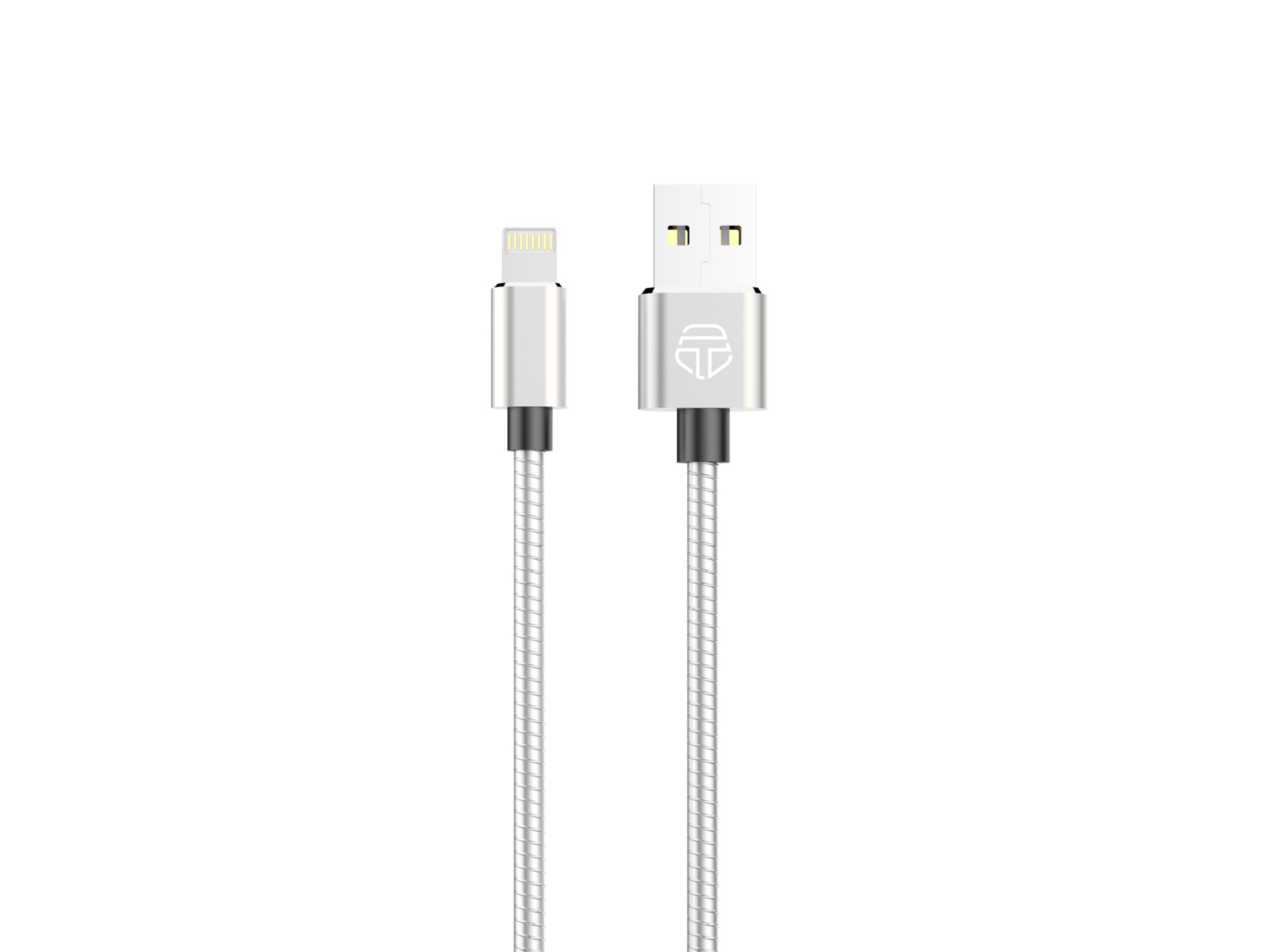 Techancy Aluminum Alloy Data Cable 1m TB1662, All-Metal Design, Usb-Ip8/X/11-14, 2.4a Charging.