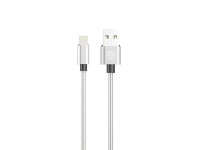 Techancy Aluminum Alloy Data Cable 1m TB1662, All-Metal Design, Usb-Ip8/X/11-14, 2.4a Charging.