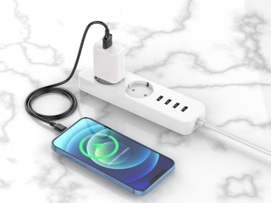 Techancy USB-Lightning Data Cable 1m Black TB1671, 2.4A Charging, Compatible with iPhone/iPad