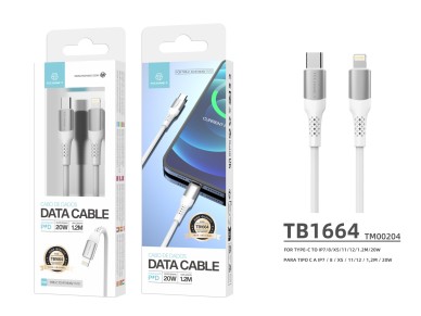 Techancy TB1664 High Speed PD Data Cable, Type C Charging IP 20WPD, 1.2m Braided Cable