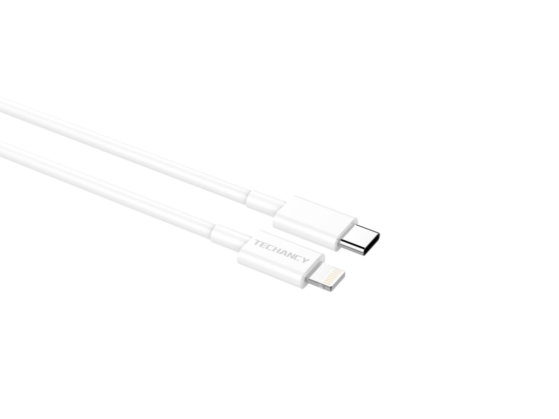 Techancy White Data Cable 20w TB1666, Compatible with iPhone 7 Up to 14, Fast PD Charging, Durable, 