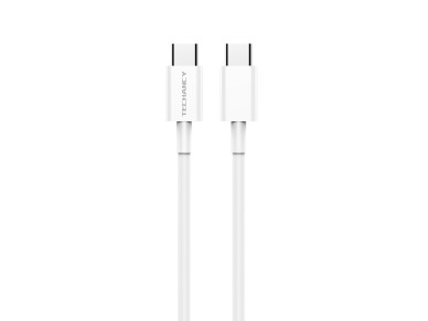 Cable de datos Techancy TB1721 blanco, tipo C a tipo C, carga rápida de 60 W, 2 m, transmisi