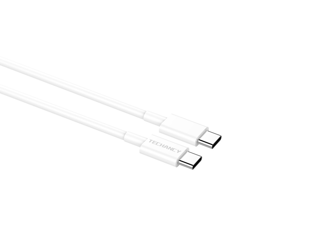Techancy Data Cable TB1721 White, Type-C to Type-C, Fast Charging 60w, 2m, Data Transmission