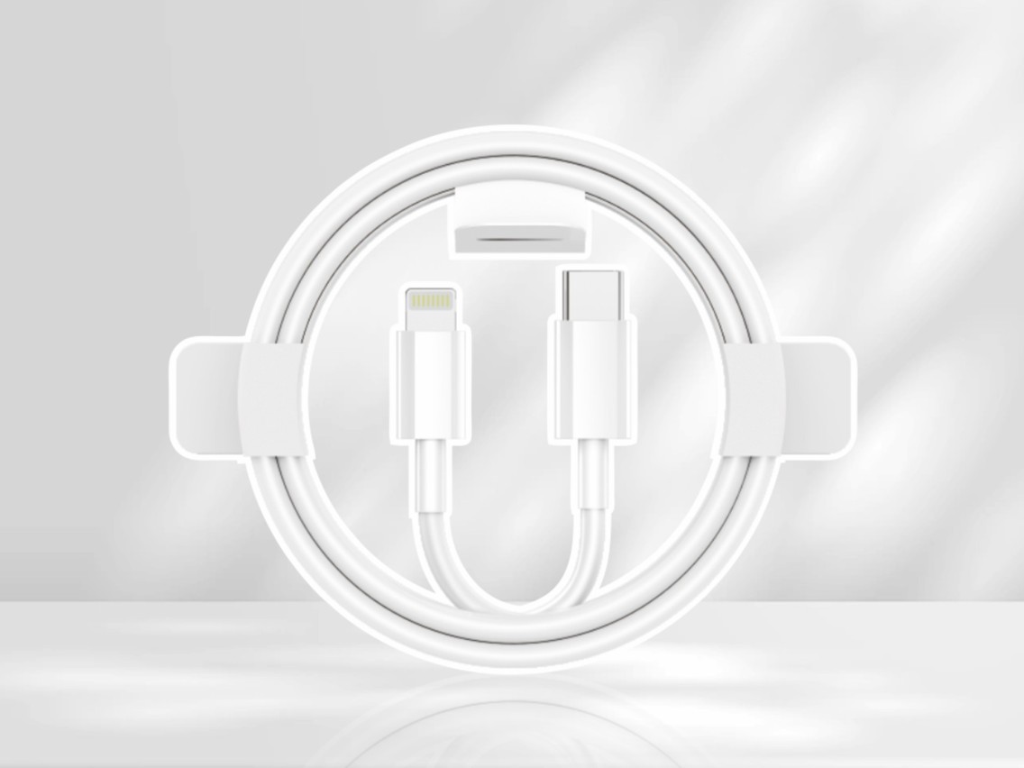 Techancy PD Fast Charging Data Cable 20W 1m TB1668, USB C-IP8/X/11-14 Interface, Compatible with iPh