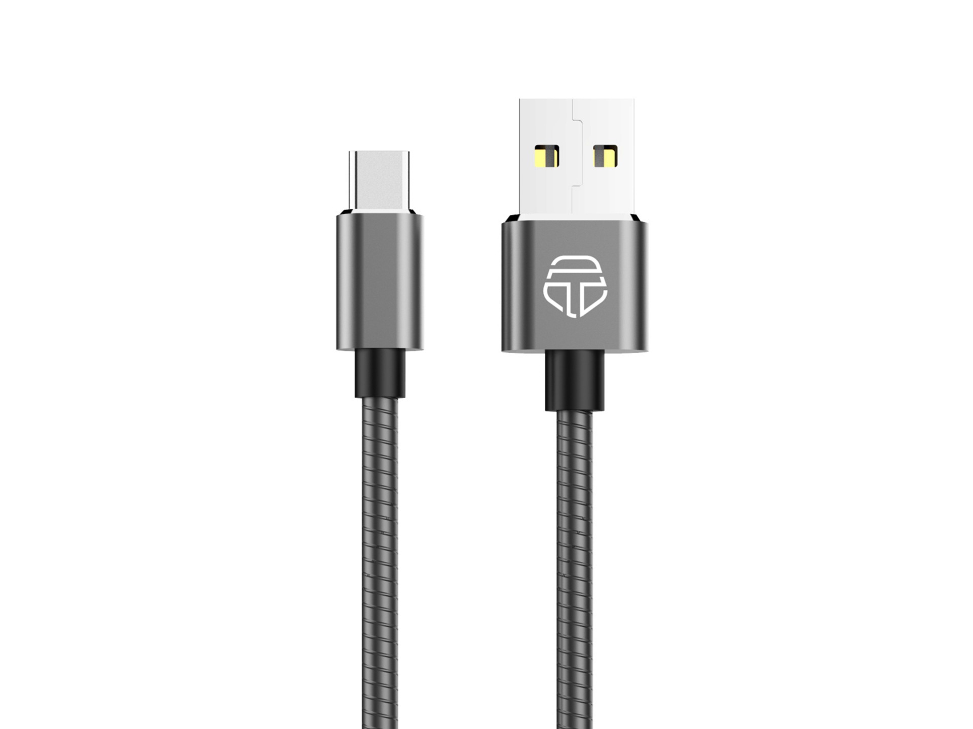 Techancy Aluminum Data Cable 1m TB1662, All-Metal Design, USB-Type C, 2.4A Charging.