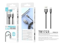 Techancy Aluminum Data Cable 1m TB1662, All-Metal Design, USB-Type C, 2.4A Charging. Techancy Aluminum Data Cable 1m TB1662, All-Metal Design, USB-Type C, 2.4A Charging.