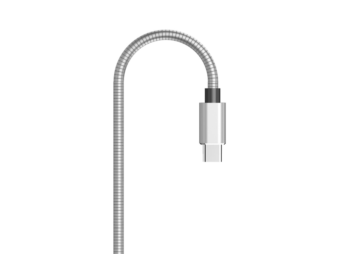 Techancy Aluminum Data Cable 1m TB1662, All-Metal Design, USB-Type C, 2.4A Charging.