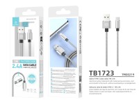 Techancy Aluminum Data Cable 1m TB1662, All-Metal Design, USB-Type C, 2.4A Charging. Techancy Aluminum Data Cable 1m TB1662, All-Metal Design, USB-Type C, 2.4A Charging.