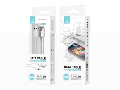 Cable de datos USB-Micro blanco Techancy TB1707, 2 m de largo, carga de 2,4 A, compatible con dispos