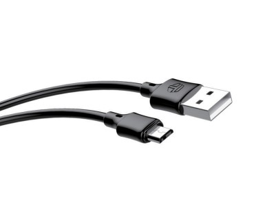 Techancy USB-Micro Data Cable Black TB1707, 2 M Distance, 2.4 A Charging, Compatible with Micro Devi