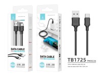 Techancy Cabo De Dados Usb-Tipo C Preto TB1725, 2m De Longa Distância, Carregamento De 2,4a, Compatí Techancy Cabo De Dados Usb-Tipo C Preto TB1725, 2m De Longa Distância, Carregamento De 2,4a, Compatí