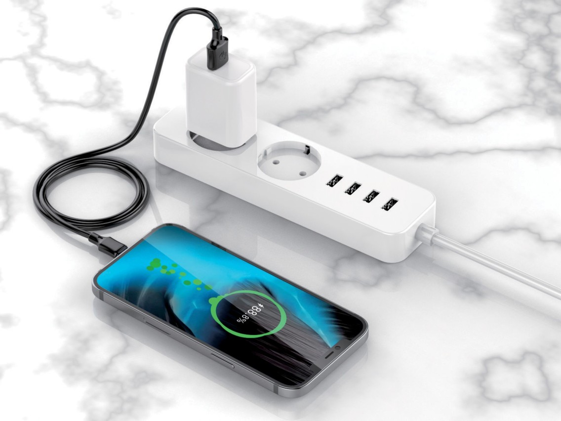 Techancy Cabo De Dados Usb-Tipo C Preto TB1725, 2m De Longa Distância, Carregamento De 2,4a, Compatí