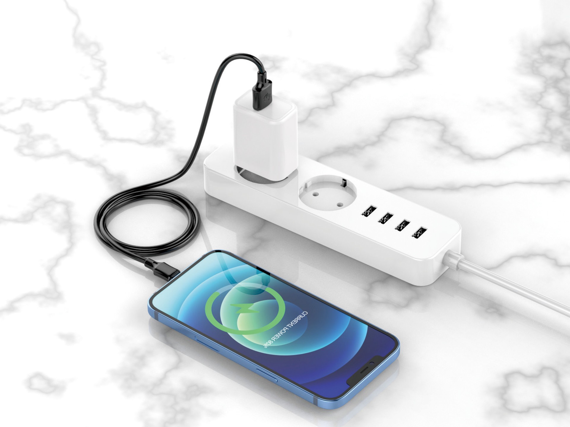 Techancy Cabo De Carregamento 3m Usb- Lightning Preto TB1672, Carregamento Rápido De 2,4 A, Carregam