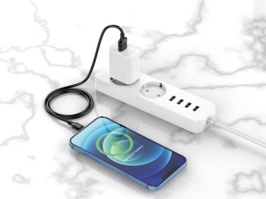 Techancy 3m USB-Lightning Charging Cable Black TB1672, 2.4A Fast Charging, Long Range Charging 3m