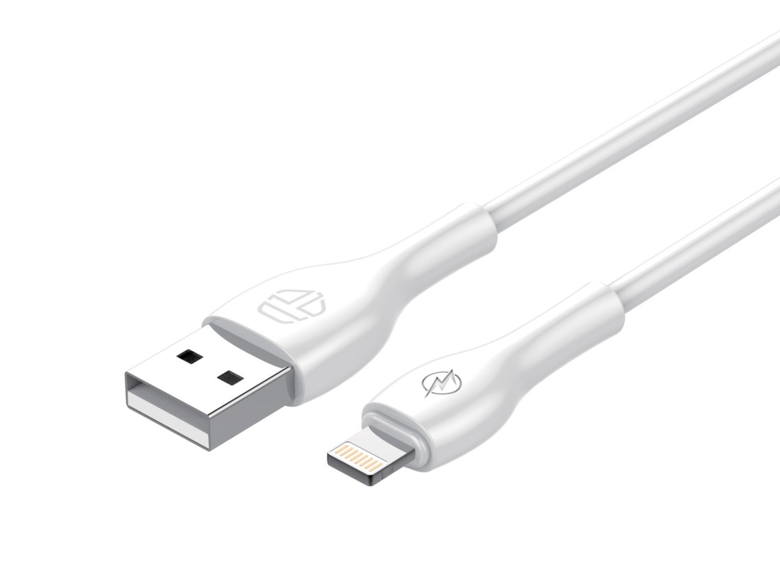 Techancy Data Cable 1m White TB1673, USB Lightning Port 3a Fast Charging, Suitable for Many Devices
