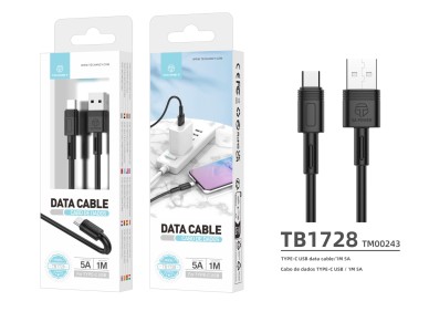 Techancy Cabo De Dados De Carregamento Rápido 5A 1m Preto TB1728, Interface Usb-Tipo C, Suporta Tran Techancy Cabo De Dados De Carregamento Rápido 5A 1m Preto TB1728, Interface Usb-Tipo C, Suporta Tran