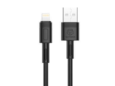 Techancy Fast Charging Data Cable 5A 1m Black TB1761, Usb-Lightning Interface, Supports Data Transfe