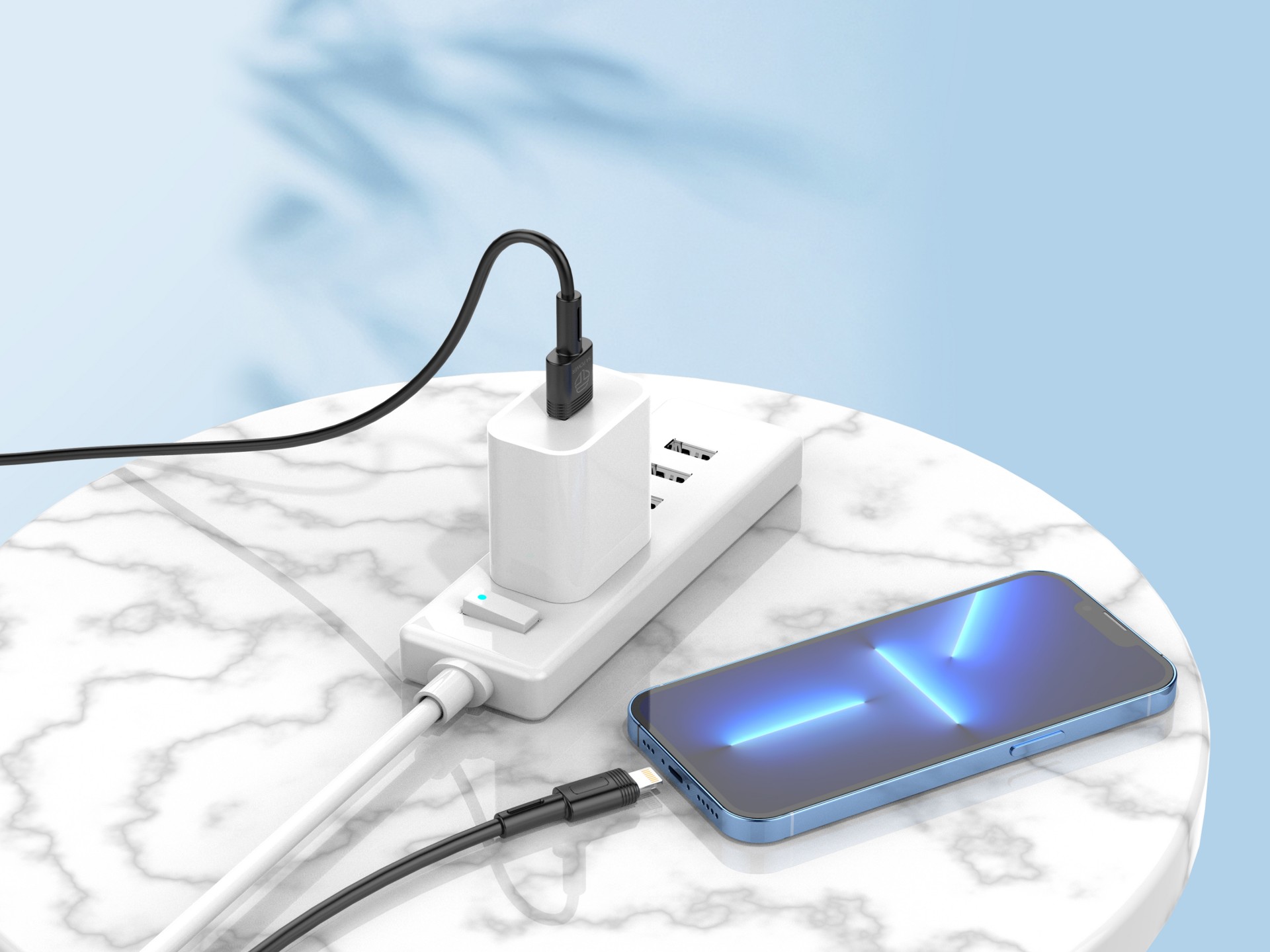 Techancy Fast Charging Data Cable 5A 1m Black TB1761, Usb-Lightning Interface, Supports Data Transfe
