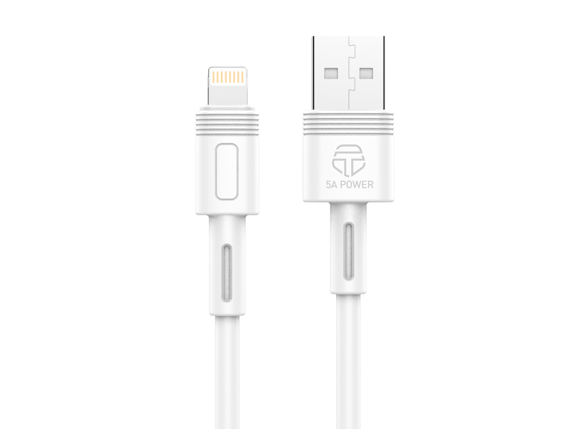 Techancy Cabo De Dados De Carregamento Rápido 5A 1m Branco TB1761, Interface Usb-Lightning, Suporta