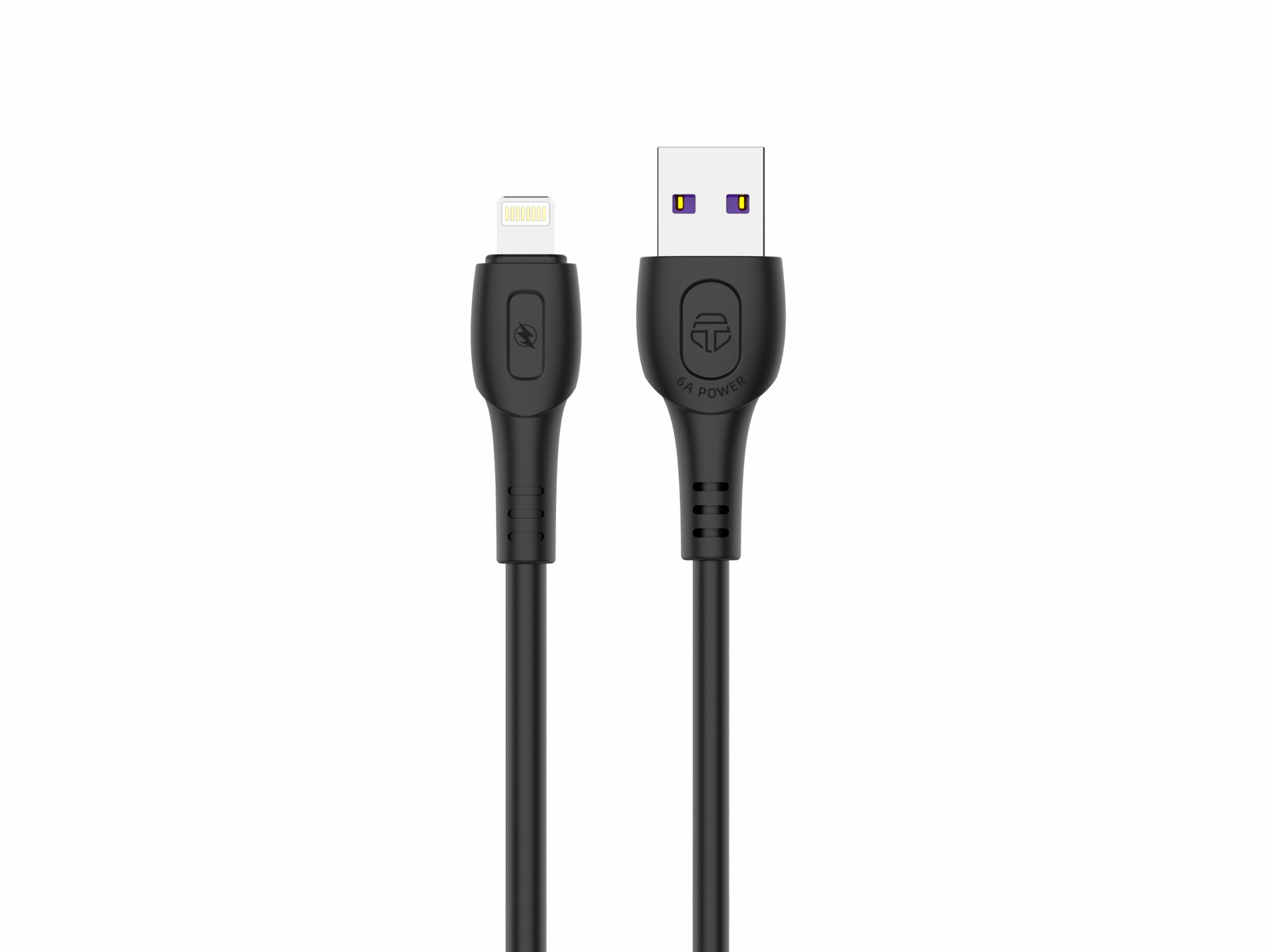 Techancy Cabo De Dados De Carregamento Super-Rápido 6A Preto TB1762, Porta Usb-TIp8/X/11-14, 1 M De