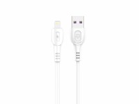 Techancy Super Fast Charging Data Cable 6A White TB1762, USB-IP8/X/11-14 Port, 1M Long, Fast Chargin