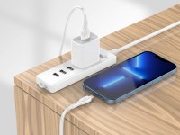 Techancy Super Fast Charging Data Cable 6A White TB1762, USB-IP8/X/11-14 Port, 1M Long, Fast Chargin Techancy Super Fast Charging Data Cable 6A White TB1762, USB-IP8/X/11-14 Port, 1M Long, Fast Chargin