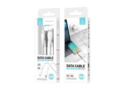 Techancy Cabo De Dados De Carregamento Super-R�pido 6A Branco TB1730, Porta Usb-Tipo-C, 1 M De Compr