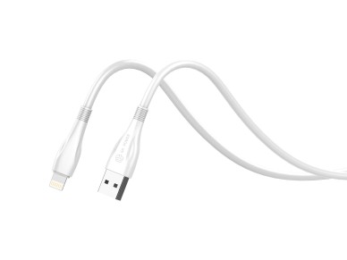 Techancy Super Fast Charging Data Cable 6A White TB1763, USB-IP8/X/11-14 Port, 1M Long, Fast Chargin