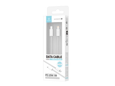 Techancy PD Data Cable TB1764, 25W, 1m White, USB-C to Lightning, Compatible with iPhone 8/XS/11-14,