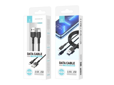 Techancy 2m Data Cable TB1766, 2.4a For Charging Ip8/X/11-14 Long Distance Use More Convenient.