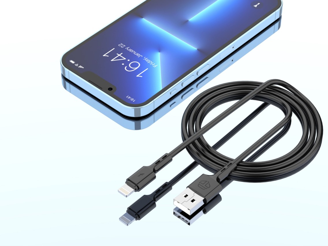 Techancy 2m Data Cable TB1766, 2.4a For Charging Ip8/X/11-14 Long Distance Use More Convenient.