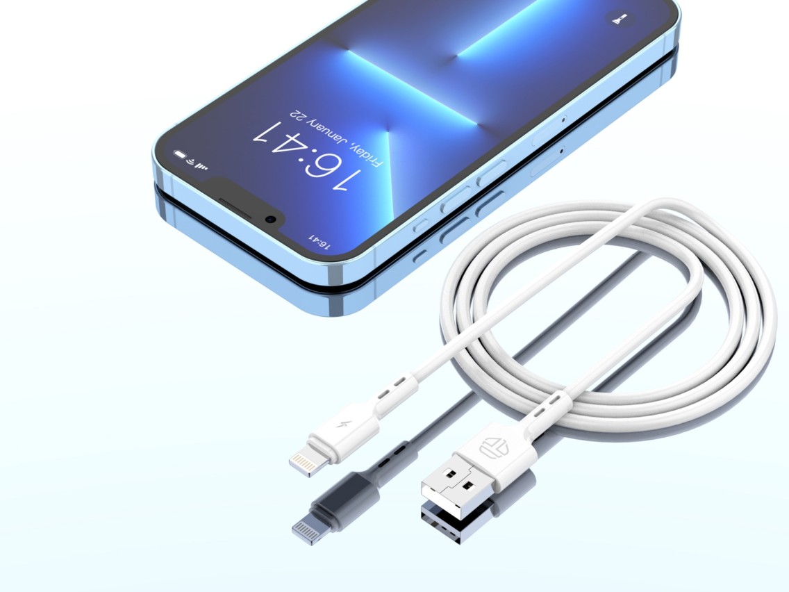 Techancy 2m Data Cable TB1766, 2.4a For Charging Ip8/X/11-14 Long Distance Use More Convenient.