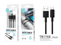 Cable de datos USB tipo C Techancy negro TB1768, longitud 1 m, admite corriente de 3 A y transferenc Cable de datos USB tipo C Techancy negro TB1768, longitud 1 m, admite corriente de 3 A y transferenc