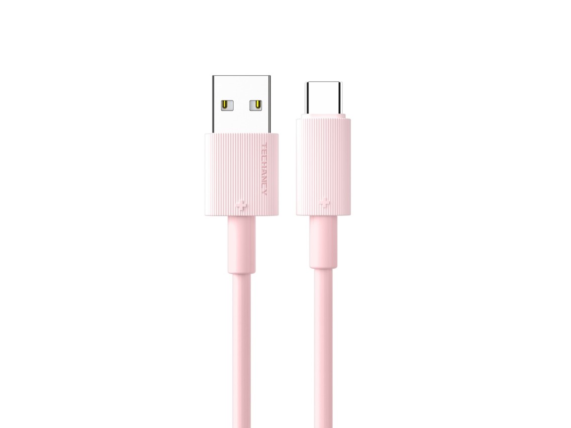 Techancy Pink USB Type C Data Cable TB1768, Length 1m Supports 3A Current and 480mbps Data Transfer,