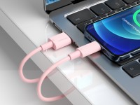 Cable de datos USB-Lightning Techancy rosa TB1768, longitud 1 m, admite corriente de 3 A y transfere Cable de datos USB-Lightning Techancy rosa TB1768, longitud 1 m, admite corriente de 3 A y transfere