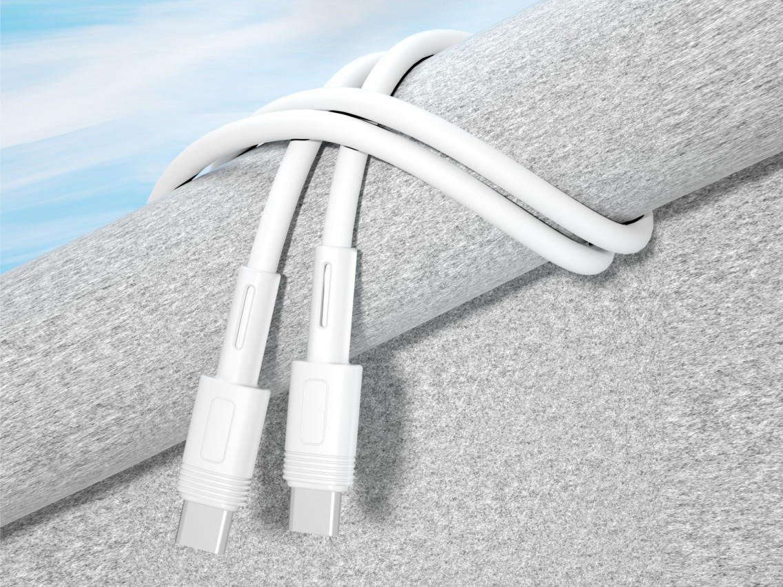Techancy 1.5m White Fast Charging PD Cable TB1772, USB C to USB C Port 60W/20V-3A