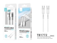 Techancy 1.5m White Fast Charging PD Cable TB1772, USB C to USB C Port 60W/20V-3A Techancy 1.5m White Fast Charging PD Cable TB1772, USB C to USB C Port 60W/20V-3A