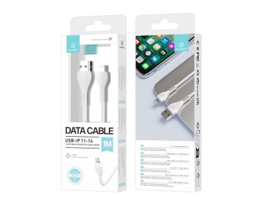 Cable USB-Lightning Techancy blanco de 1 m TB1775, carga rápida de 2,4 A, compatible con transm