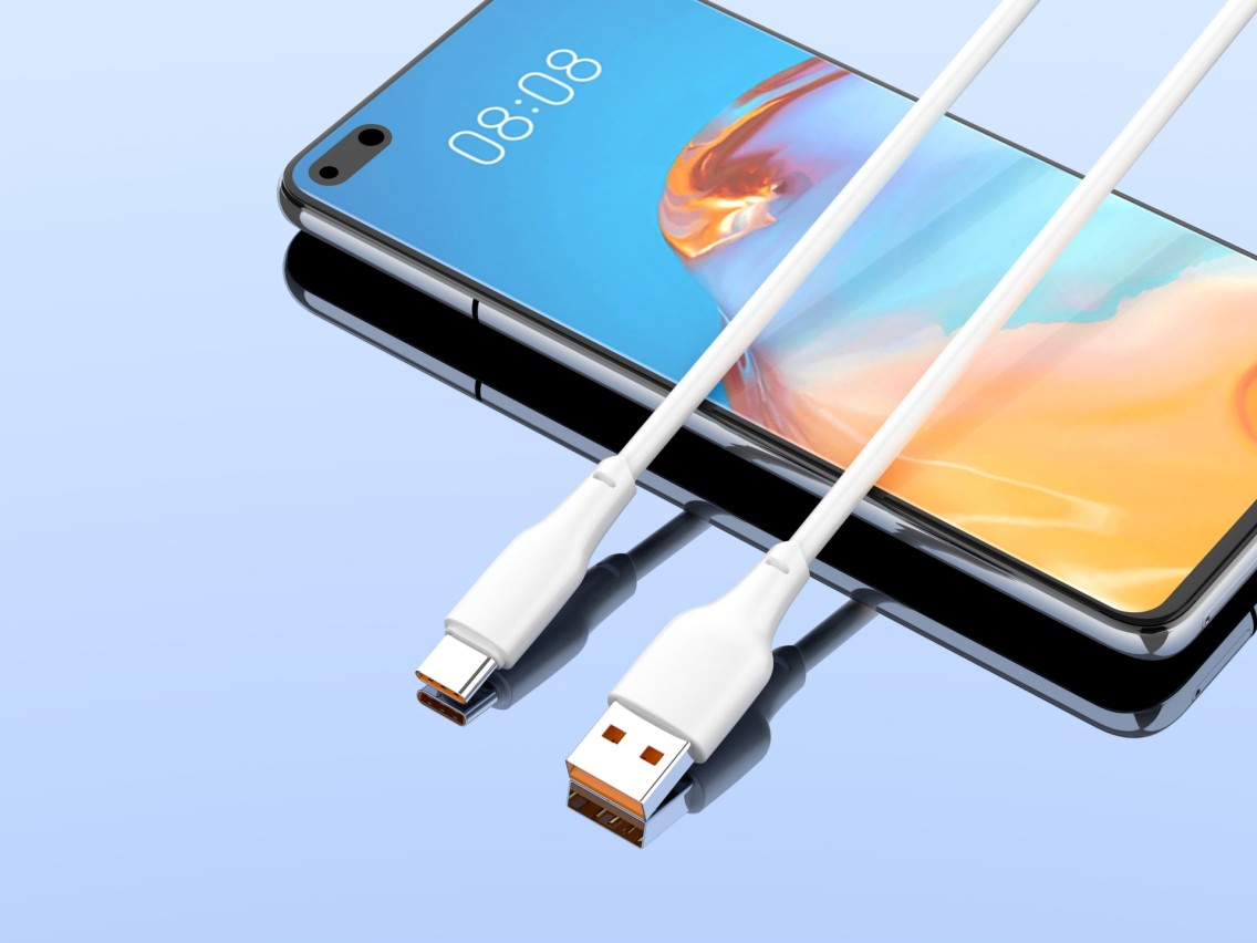 Techancy USB-Type-C Data Cable White 1M TB1776, 2.4A Fast Charging, Supports Data Transmission, PVC 