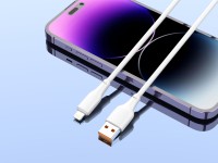 Techancy USB-Lightning Cable White 1m TB1776, Fast Charging 2.4a, Supports Data Transmission, PVC Ma Techancy USB-Lightning Cable White 1m TB1776, Fast Charging 2.4a, Supports Data Transmission, PVC Ma