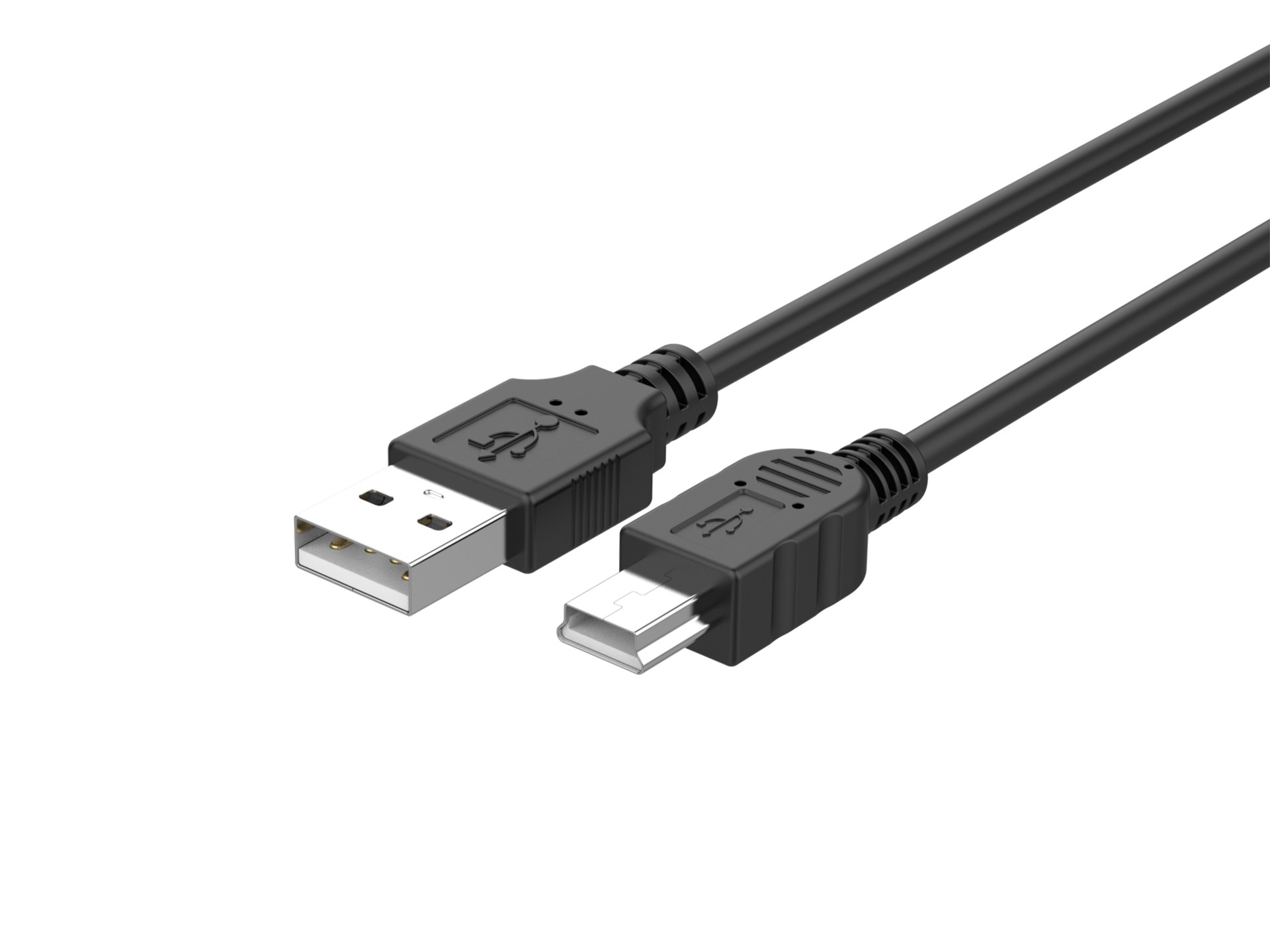Techancy USB AM to Mini 5pin Data Cable 1.5m Black TB1777, Compatible with Hard Drive, Car Recorder,