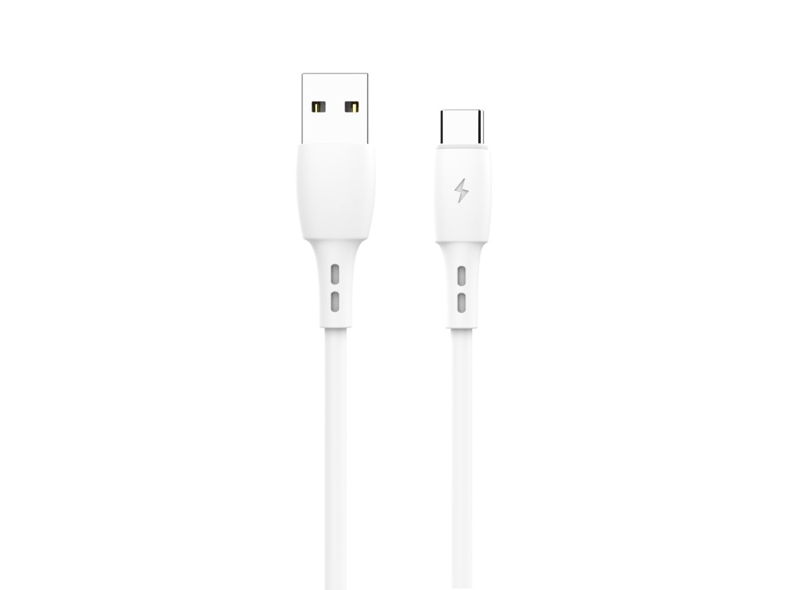 Techancy USB-Type C Data Cable White TB1778, 2.4A Charging, 30cm Suitable for Use with Power Bank