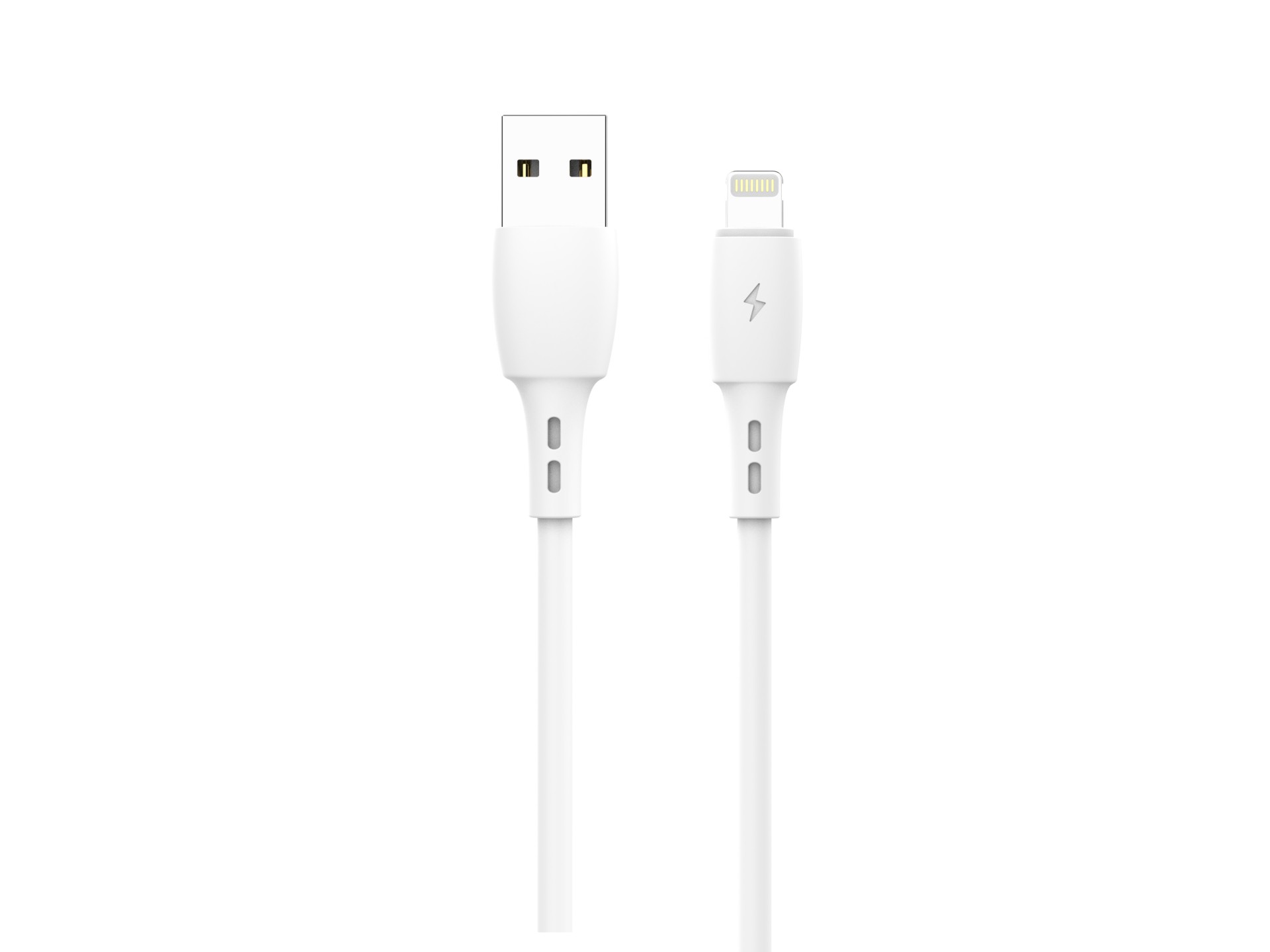 Cable de datos USB-Lightning Techancy blanco TB1778, carga de 2,4 A, 30 cm, apto para usar con banco