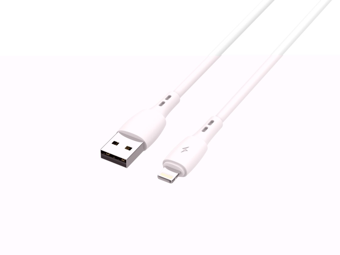 Techancy Cabo De Dados Usb-Lightning Branco TB1778, Carregamento 2,4A, 30cm Adequado Para Utilização