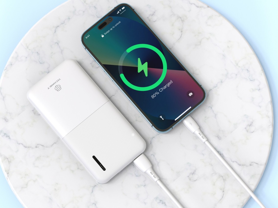 Techancy Cabo De Dados Usb-Lightning Branco TB1778, Carregamento 2,4A, 30cm Adequado Para Utilização