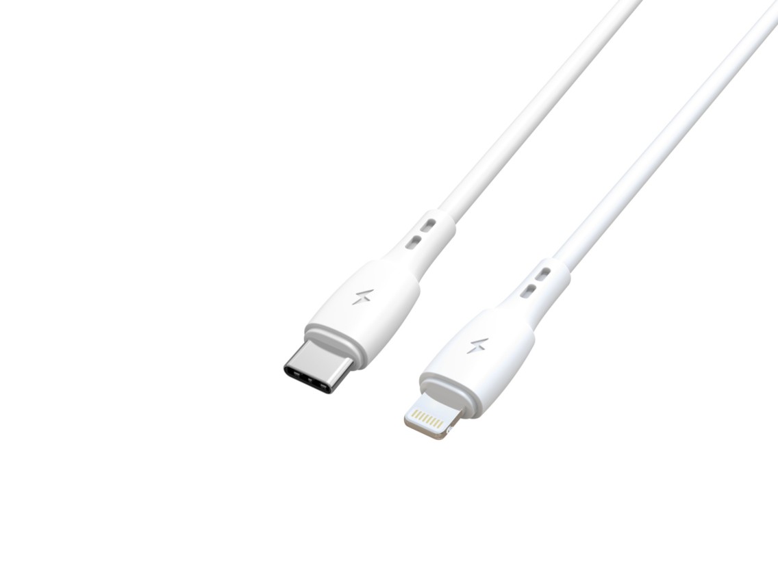 Techancy USB C to Lightning Data Cable White TB1778, PD30W Charging, 30cm Suitable for Use with Powe