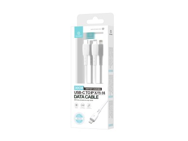 Techancy USB C to Lightning Data Cable White TB1778, PD30W Charging, 30cm Suitable for Use with Powe